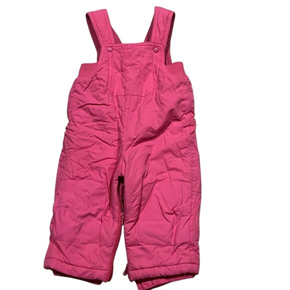 Toddler Girls Pink Snow Bib Overalls 12M Size By The Childrens Place - Picture 1 of 3